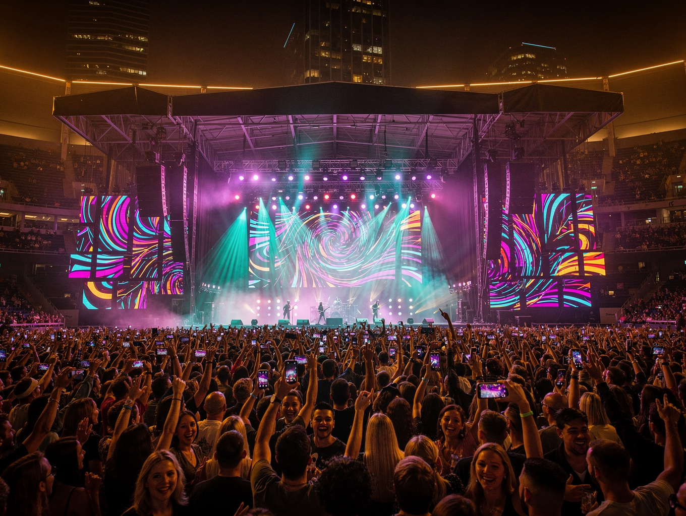 Crowd enjoying a live concert in Istanbul