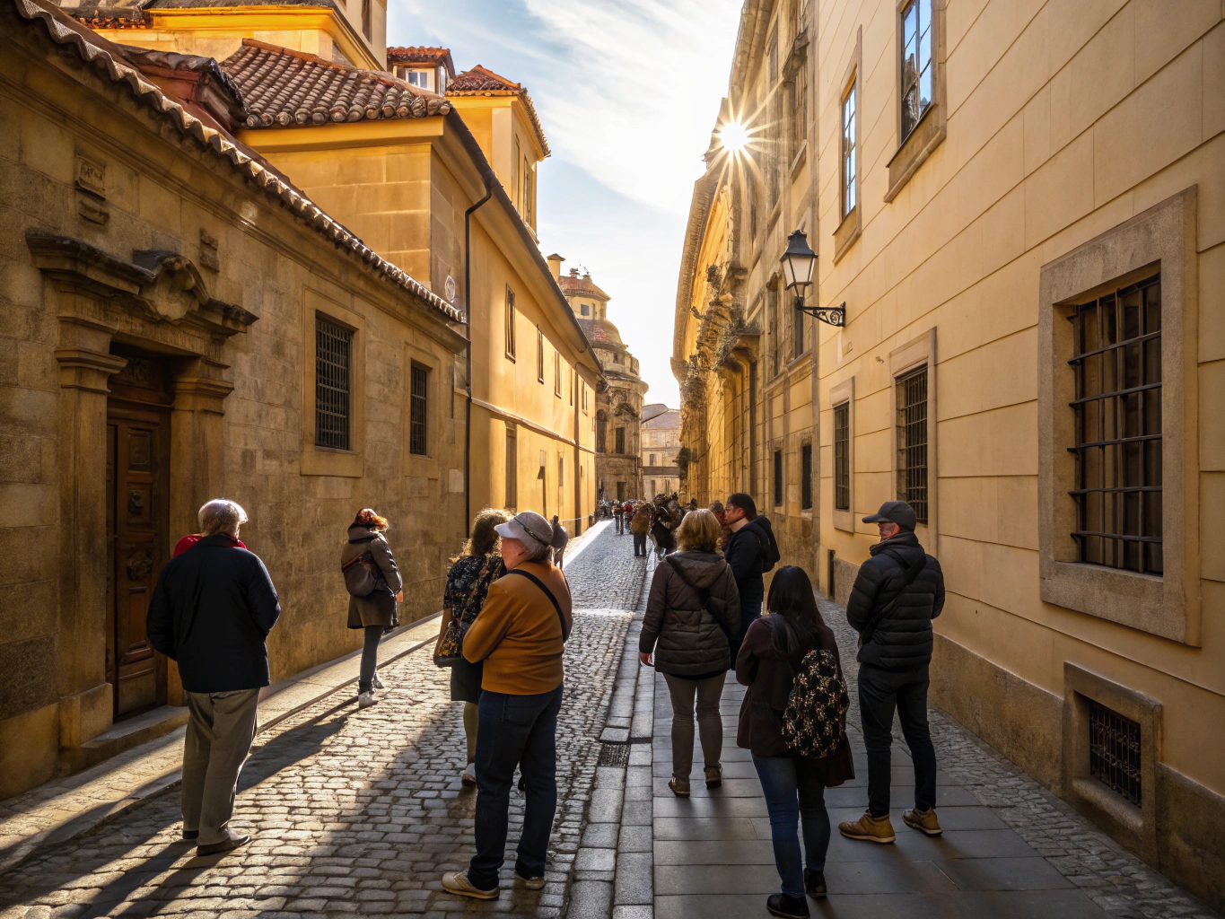 Tourists exploring historic Istanbul streets
